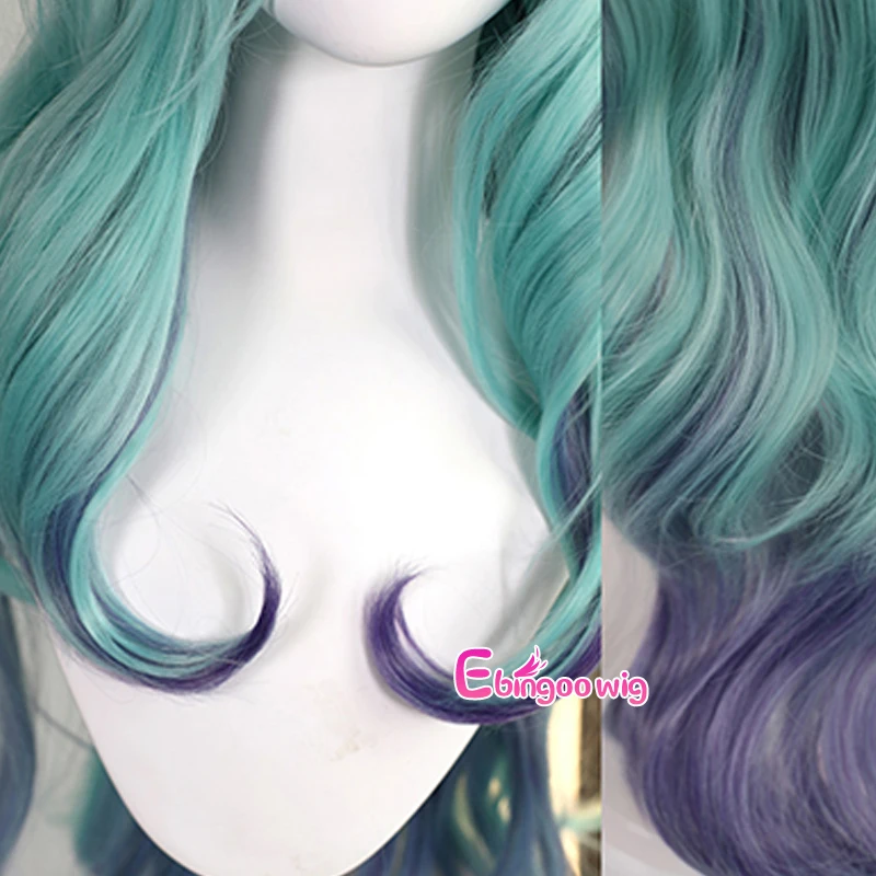 Ebingoo Synthetic Wig Game LOL KDA Seraphine Cosplay Wig Gradient Long High Temperature Resistance Hair Wigs For Hollaween Party image_1