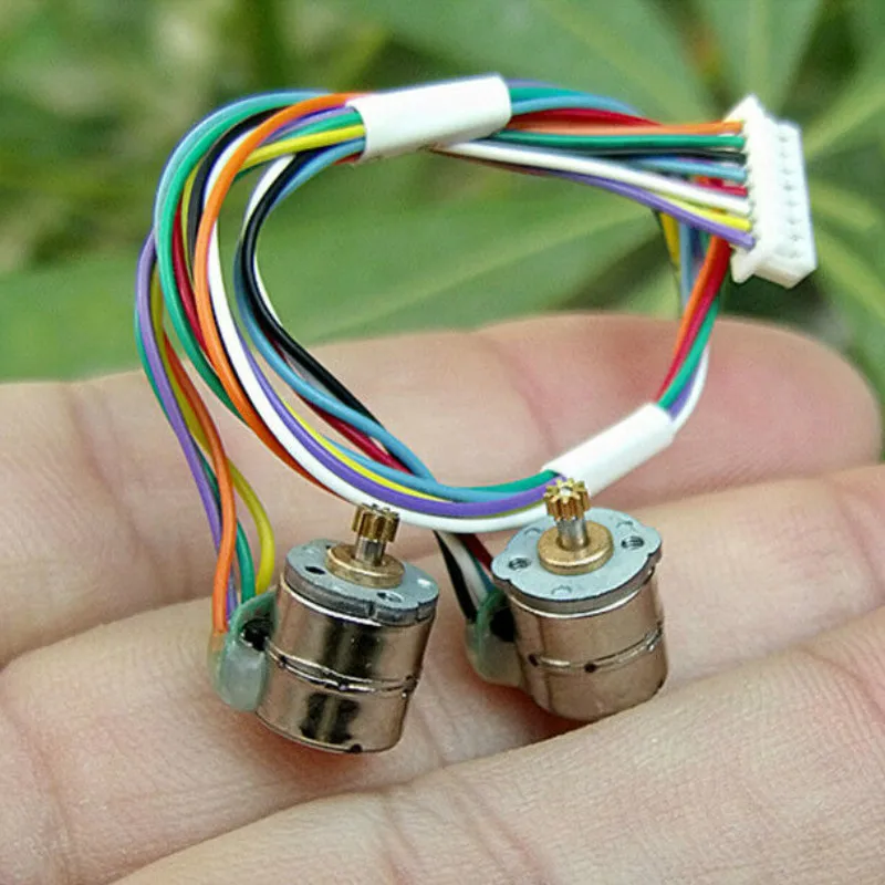 2PCS 2-Phase 4-Wire 8MM Mini Micro Stepper Motor Schritt Copper Gear for Camera 
