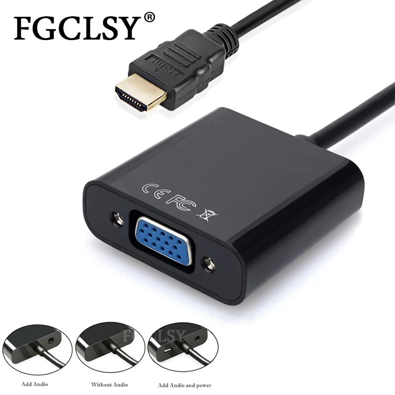FGCLSY HDMI в VGA адаптер конвертер мужской в Famale 1080P цифро-аналоговый видео аудио адаптер для ПК ноутбук планшет к ТВ FGCLSY HDMI в VGA адаптер конвертер мужской в Famale 1080P цифро-аналоговый видео аудио адаптер для ПК ноутбук планшет к ТВ