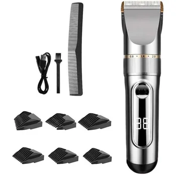 

Hair Clippers Cordless Rechargeable Led Display Hair Trimmer With 6 Guide Combs Two Modes Are Suitable For Adult Children w