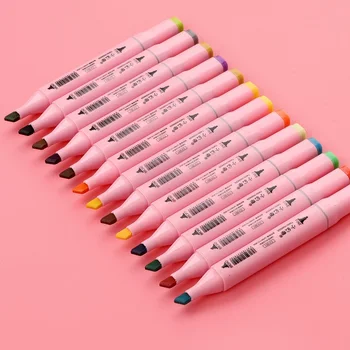 

1PCS (Pink) Animation and Comics Professional Drawing Set Design Supplies Double Marker Alcoholic Sketch Pen School Pen