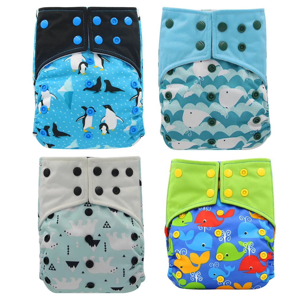 Baby Diapers Waterpoof PUL Bamboo Charcoal AI2 Cloth Diaper Cover