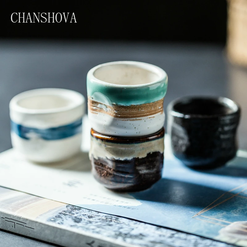 CHANSHOVA Traditional retro style Personality brief 35ml Ceramic Small wine glass Teacup China porcelain coffee tea cups H358 afbeelding