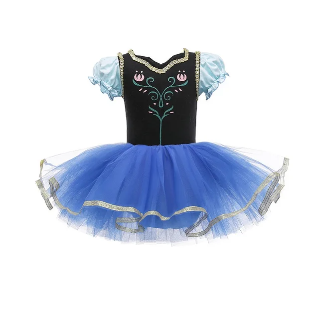 Girls Princess Dress Kids Elsa Anna Sofia Snow White Rapunzel Dress Summer Girls Tutu Ballet Dance Costume 3-10 Years Anna dress