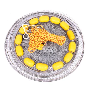 

Stainless Steel Multi-functional Small Mesh Floats Outdoor Fishing Net High Strength Folding Fishing Nets Portable Stake Tackle