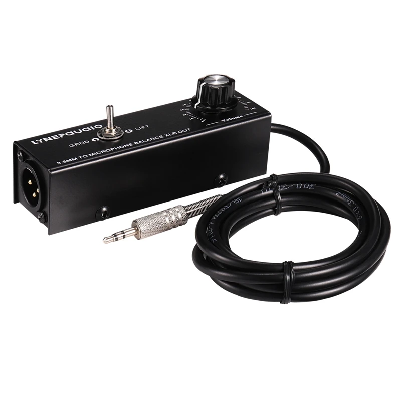 

Console Signal Converter 3.5mm Stereo Signal Converted Microphone Level Balanced Signal Output Has Volume Adjustment and Noise C