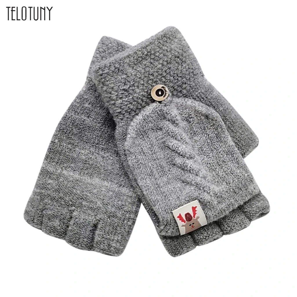 TELOTUNY, новые детские зимние теплые вязаные перчатки, варежки для маленьких девочек и мальчиков, варежки без пальцев для малышей, милые перчатки, 1105