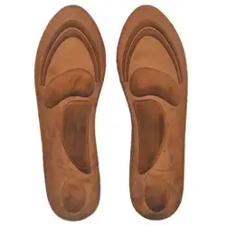 Зимние 4D утолщенные бархатные теплые спортивные губки на высоком каблуке, стельки для обуви, полная длина, ортопедические стельки с