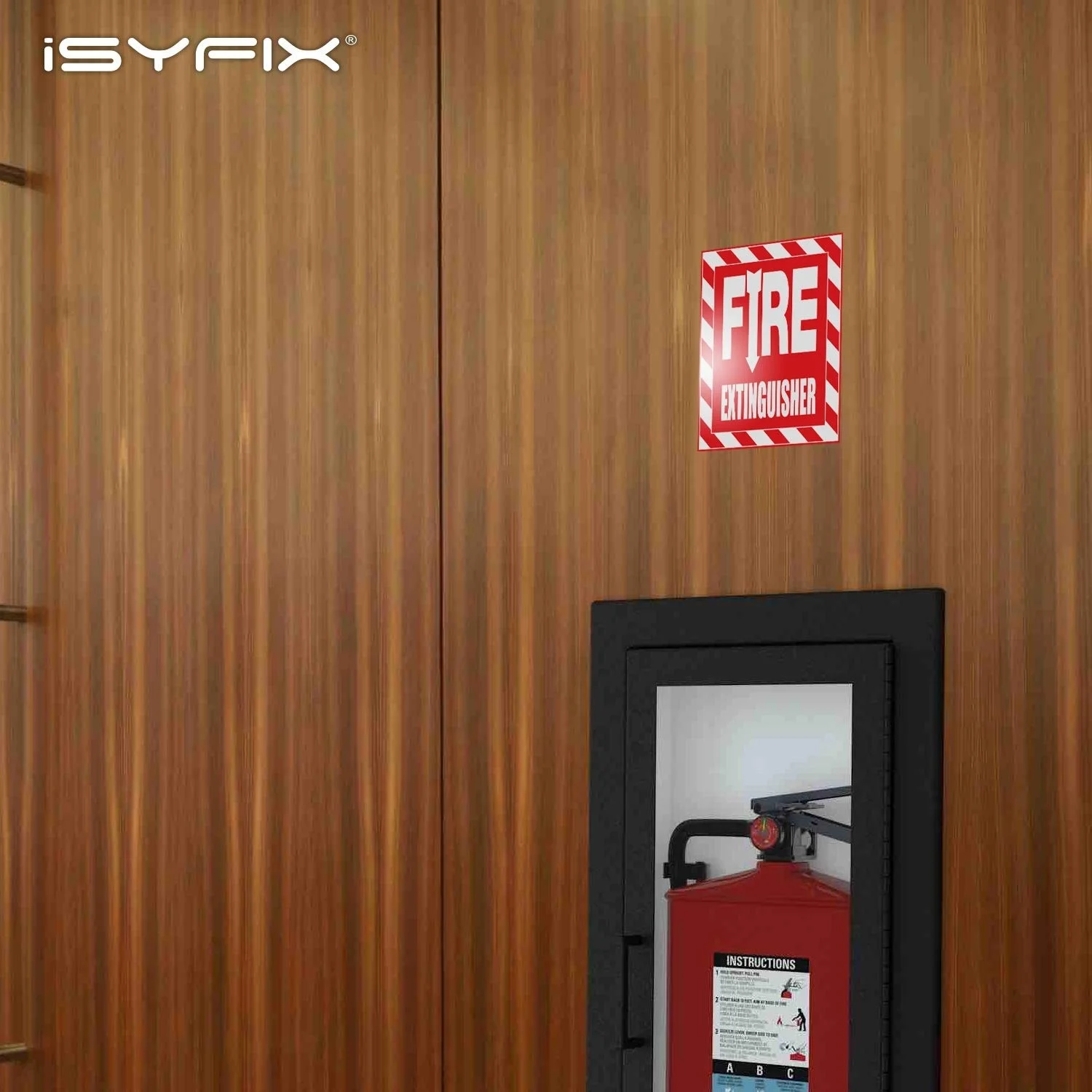 4xFire Огнетушитель знаки виниловые наклейки, ламинированные для конечной УФ, погоды, царапин, воды и выцветания