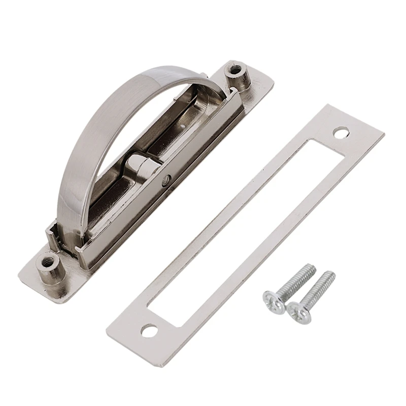 2Pcs Tatami Door Handles Zinc Alloy Recessed Flush Pull Cover Floor Cabinet Handle Bright Chrome Dark Furniture Hardware