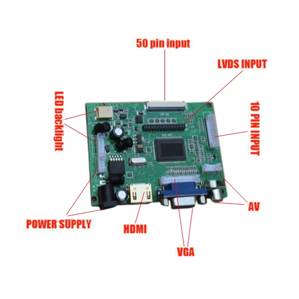 9 дюймов TFT ЖК-дисплей модуль HDMI+ VGA+ 2AV драйвер платы для Raspberry Pi