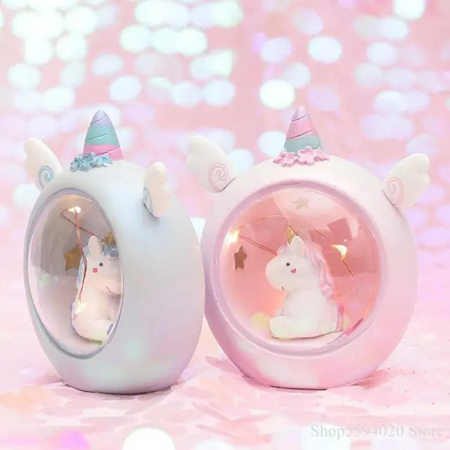 Lampe licorne et étoile imprimée, petite lampe de Table pour chambre à coucher – Image 3