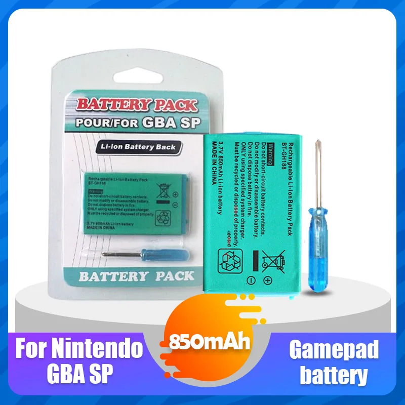 1 шт. литий ионный аккумулятор 3 7 В 850 мАч для Nintendo GBA SP аккумуляторная батарея +
