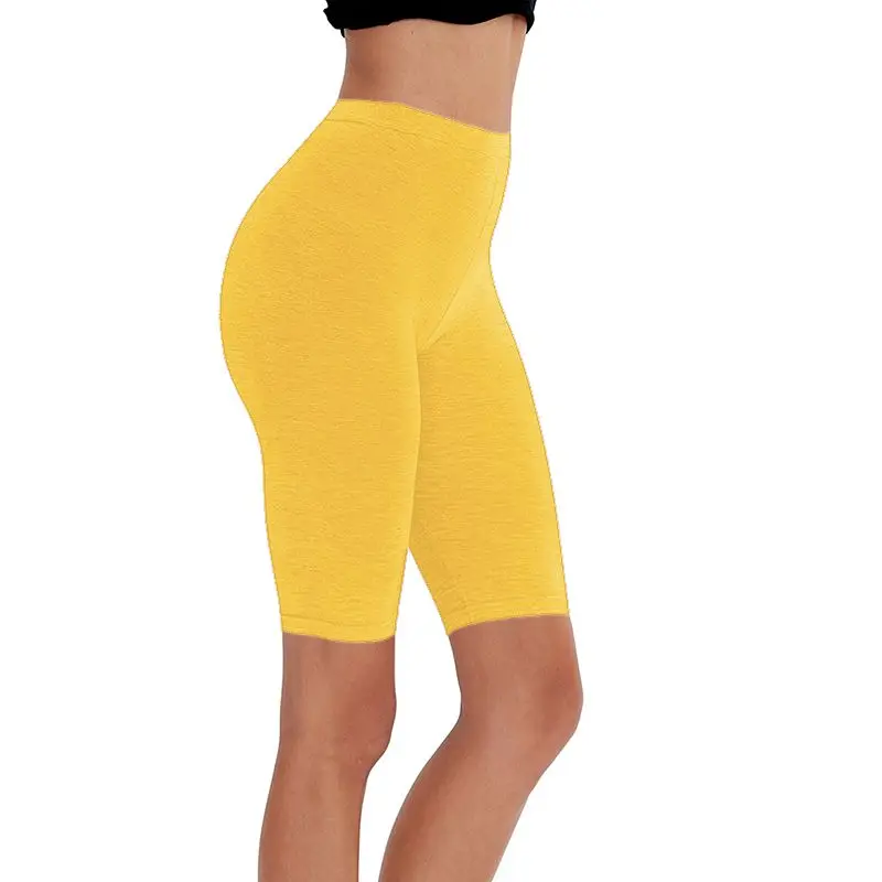 95% хлопок+ 5% спандекс для женщин, для похудения, шорты для бега, очень мягкие, очень эластичные, для девушек, шорты M30292 - Цвет: yellow