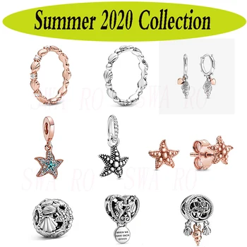 

Summer 2020 Series Silver 925 Beaded Shell With Starfish Pendant Beaded Diy Original 1:1 Suitable For Female Jewelry