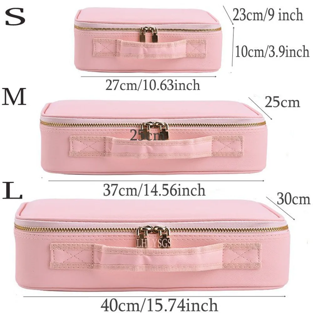 Beauty Nail Art Cosmetic Box Large Capacity Storage Separator Makeup Case Handbag Portable Tattoo Toolbox Travel Suitcase Bag