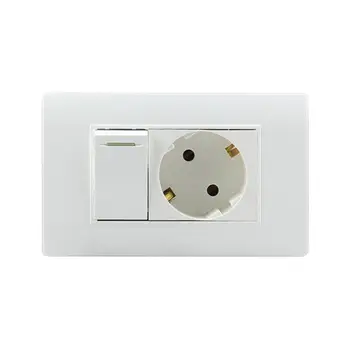 

EU Wall Power Socket 16A 250V European Germany AC Power Electrical Panel Wiring socket With switch