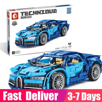 

1220 PCS 701941 Technic Blue Sports Car Bugatti 1:14 Model Small Particles Racing Car Model Building Blocks Boy Toys Gift