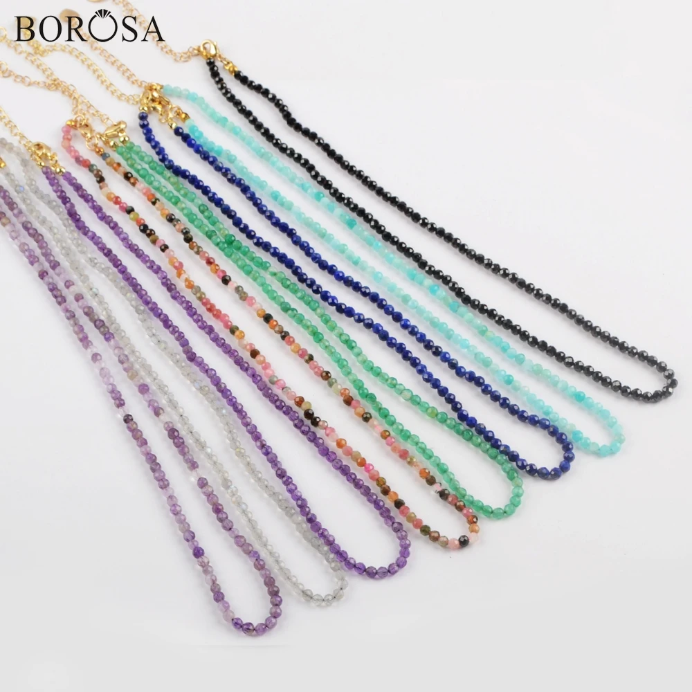Ожерелье из бисера BOROSA 10 шт. 16 дюймов 3 мм многофункциональные натуральные камни