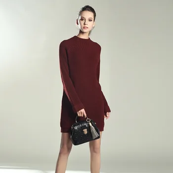 

Women's Sweater Dress 2020 New Spring Autumn Ladies Long Sleeve Knitting Dresses Female Casual Knitted Loose Dress One Size