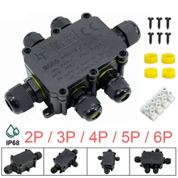 IP68 Electrical Waterproof Junction Box 2/3/4/5/6 Way External Cable Connector Box for Outdoor Plug Line Case Connector Protect