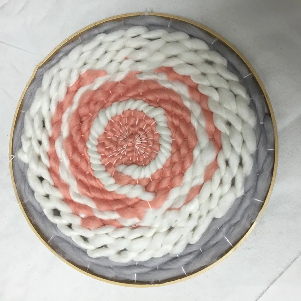 Пяльца для вышивания рамка набор ручной DIY Деревянный Круглый Гобелен Weaver Tapiz redondo Белый хлопок Толстая вышивка ткань ремесло инструмент - Цвет: tapestry weaver