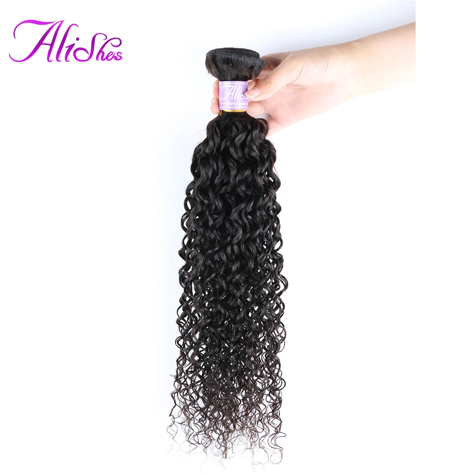 

Alishes Hair Indian Curly Hair Bundles 1/3/4 PCS Human Hair Weave Bundles Natural Color 10-26 Remy Hair Extensions 100g/piece