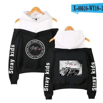

Strapless Hoodies Women Creative Spring/autumn Casual Fashion Stray Kids Hoodies Women's Clothes Hip Hop Kpop Stray Kids Hooded