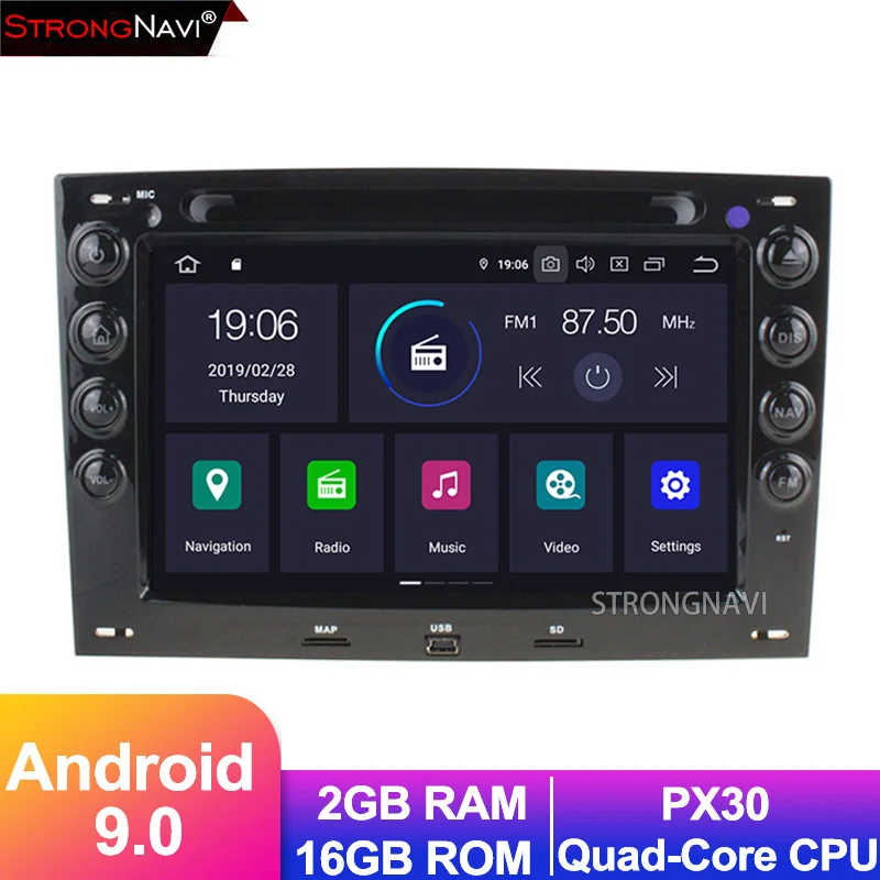 Excellent 7Inch 2Din Android 9.0 car multimedia Player For Renault Megane 2003-2008 Car DVD Player 4G 64G With Rear view Camera WIFI GPS 2