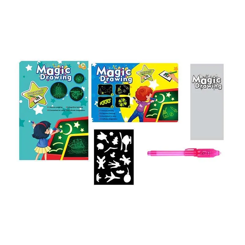 A5 A4 A3 Kid LED Luminous Drawing Board Graffiti Doodle Drawing Tablet Magic Draw With Light-Fun Fluorescent Pen Educational Toy