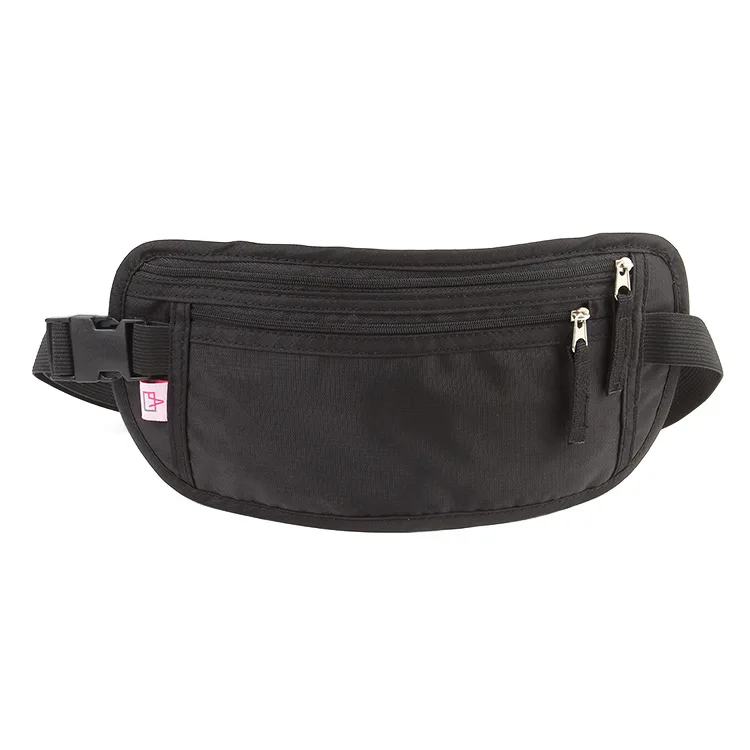 Amazon Ultra-Thin Hidden Nylon Waterproof Waist Bag Outdoor Sports Body Hugging Anti-Theft RFID Waist Bag a Generation of Fat