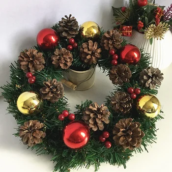 

CSS Christmas Wreath Artificial Green Leaf Wreath Front Door Boxwood Wreath Wall Wall Party Decoration