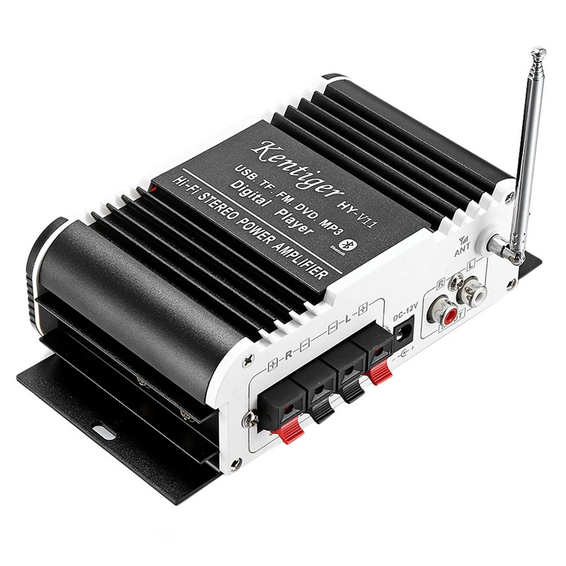 kentiger amplificador bluetooth super bass amplificador de áudio com controle remoto tf usb fm fm rádio