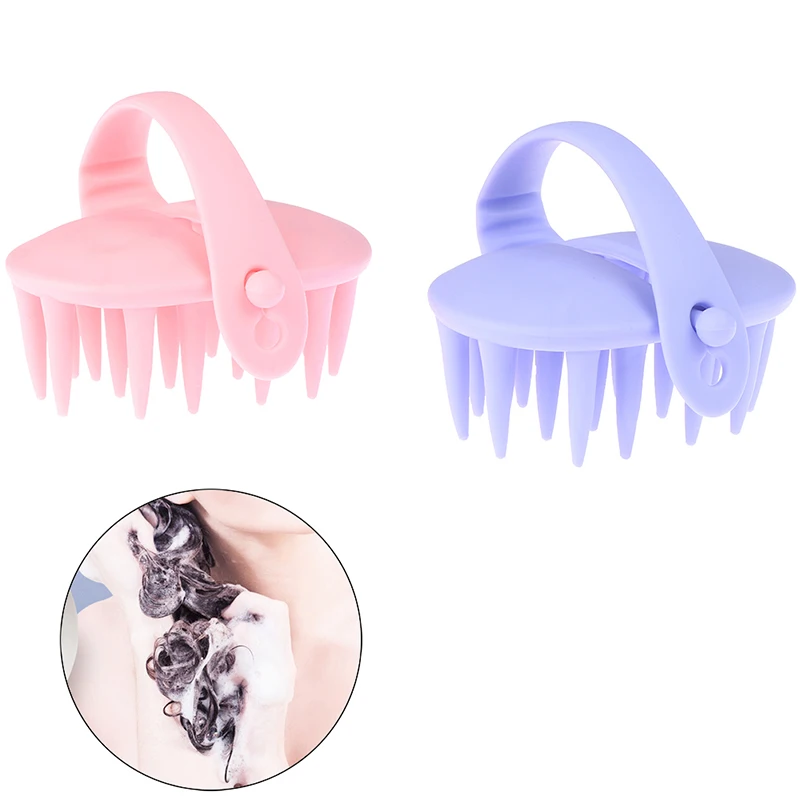 Handheld Silicone Scalp Shampoo Massage Brush Washing  Shower Spa Slimming Hair Comb Mini Head Meridian Massage Comb Multi Style