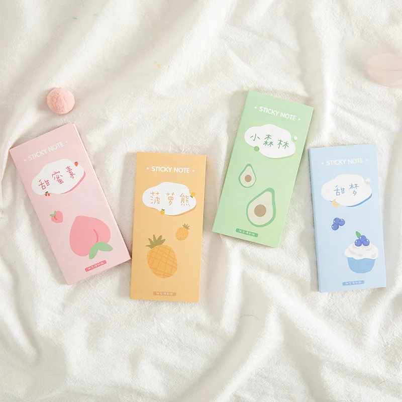 Kawaii фрукты блокноты Милые Складные Липкие заметки наклейки для письма детей DIY