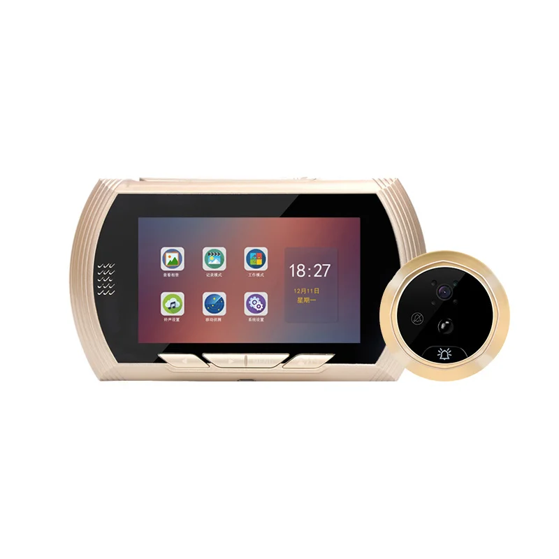 YB-43AHD-M 4.5"HD Color Screen Smart Doorbell Viewer Digital Door Peephole Viewer Camera Door Eye Video record IR Night vision 