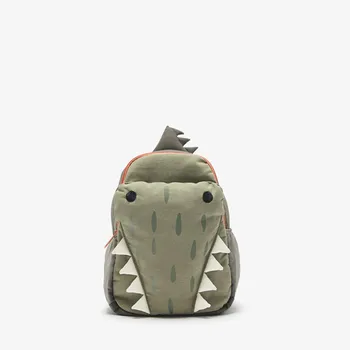 School Bag Boys And Girls of New cute three-dimensional green small crocodile backpack personality student bag Backpack Purse 1