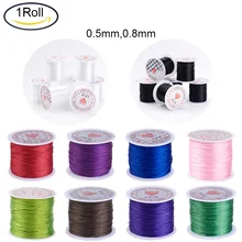 

1 Roll Elastic Fibre Wire Fit Beading Jewelry Craft Cord Mixed Color 0.8mm/0.5mm Wires for Jewelry Making
