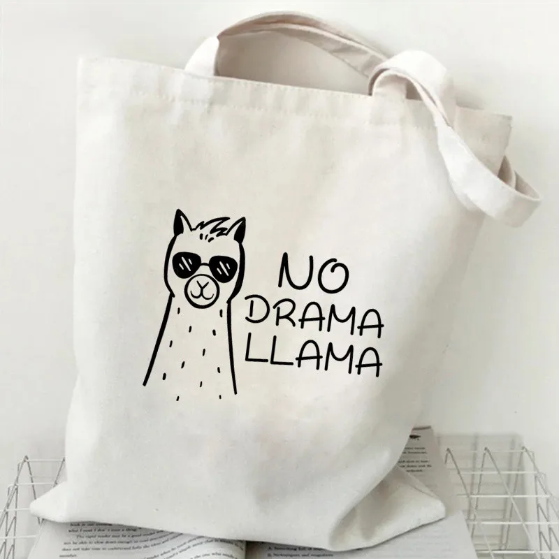 

Сумки для покупок в стиле Харадзюку, сумки на плечо, милая Повседневная сумка для девочек, женская элегантная Холщовая Сумка с животным принтом