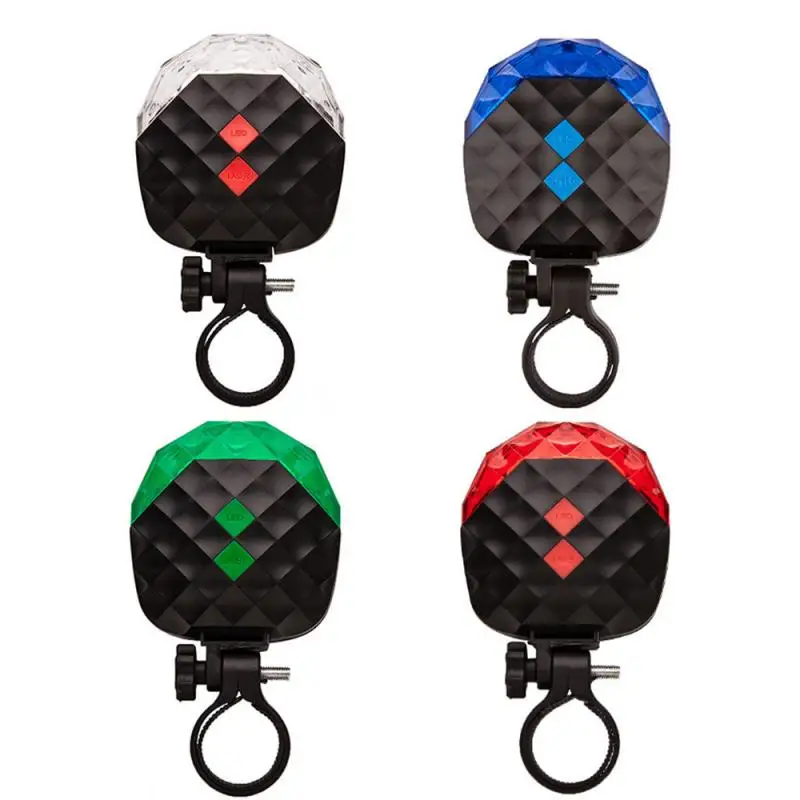 Five High-brightness LED Heads Taillights Mountain Bike Bicycle Lights Starry Parallel Line Warning Cycling Equipment | Спорт и