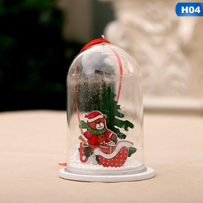 Прозрачный пластиковый шар для рукоделия, прозрачный деревянный резиновый Рождественский кулон, украшение для рождественской елки, вечерние украшения
