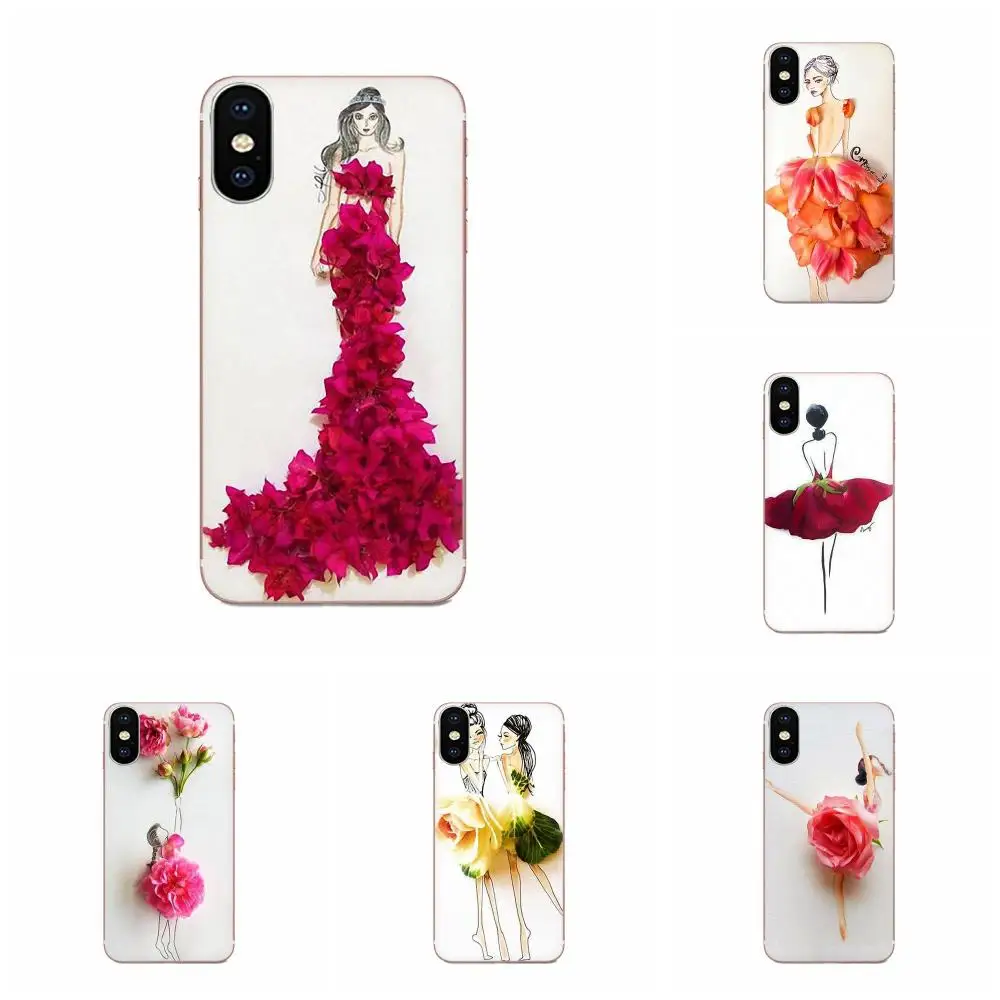 Цветочное платье с рисунком девушки мягкий силикагель для HTC Desire 530 626 628 630 816 820 One A9