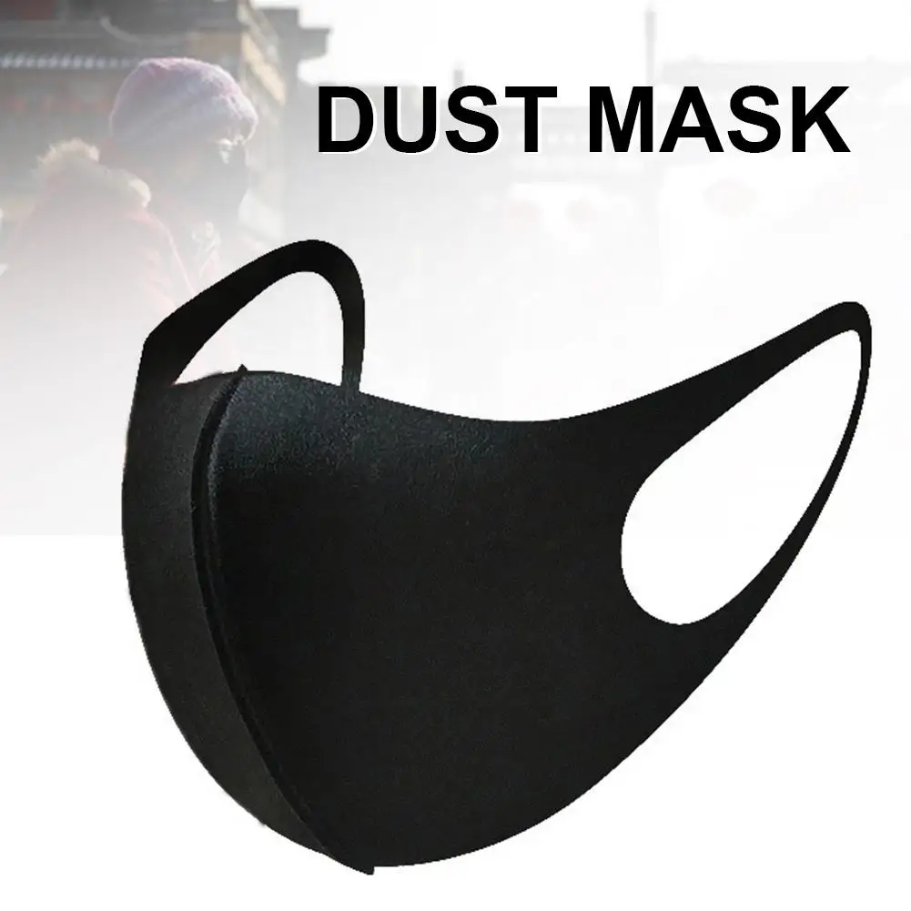 

Black Mouth Mask Breathable Unisex Sponge Face Mask Reusable Anti Pollution Face Shield Wind Proof Mouth Cover