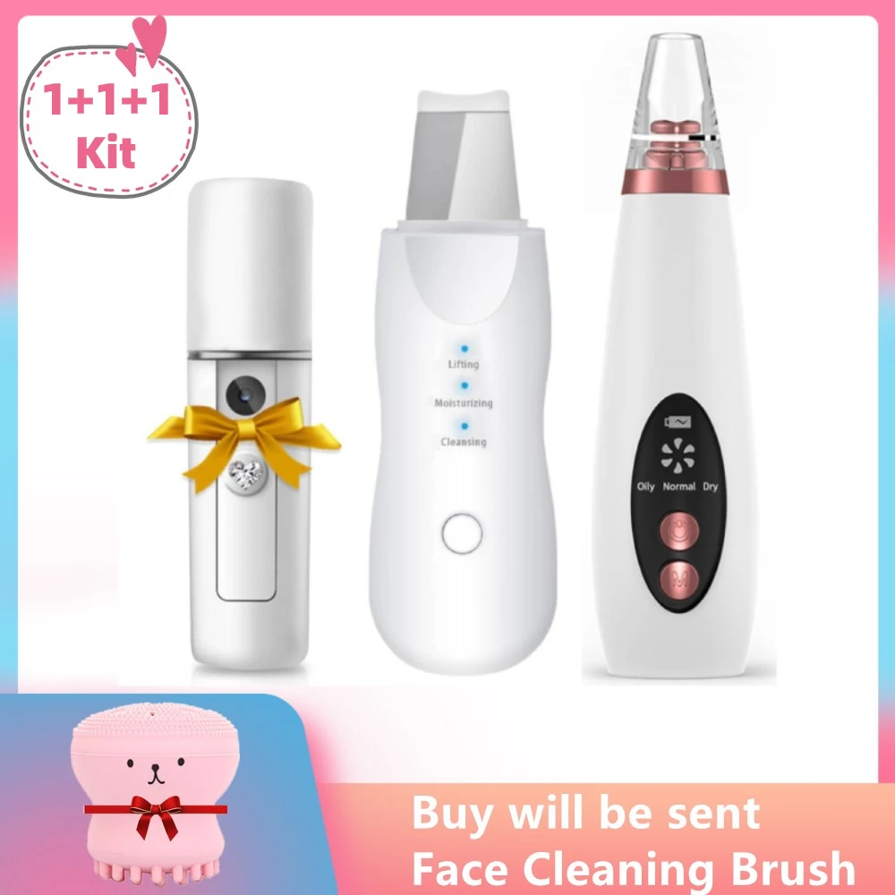 

Blackhead Remover Face Cleaner Machine Vacuum Suction Pimple Acne Removal Tools Deep Cleaning Peeling Facial Ultrasonic Scrubber