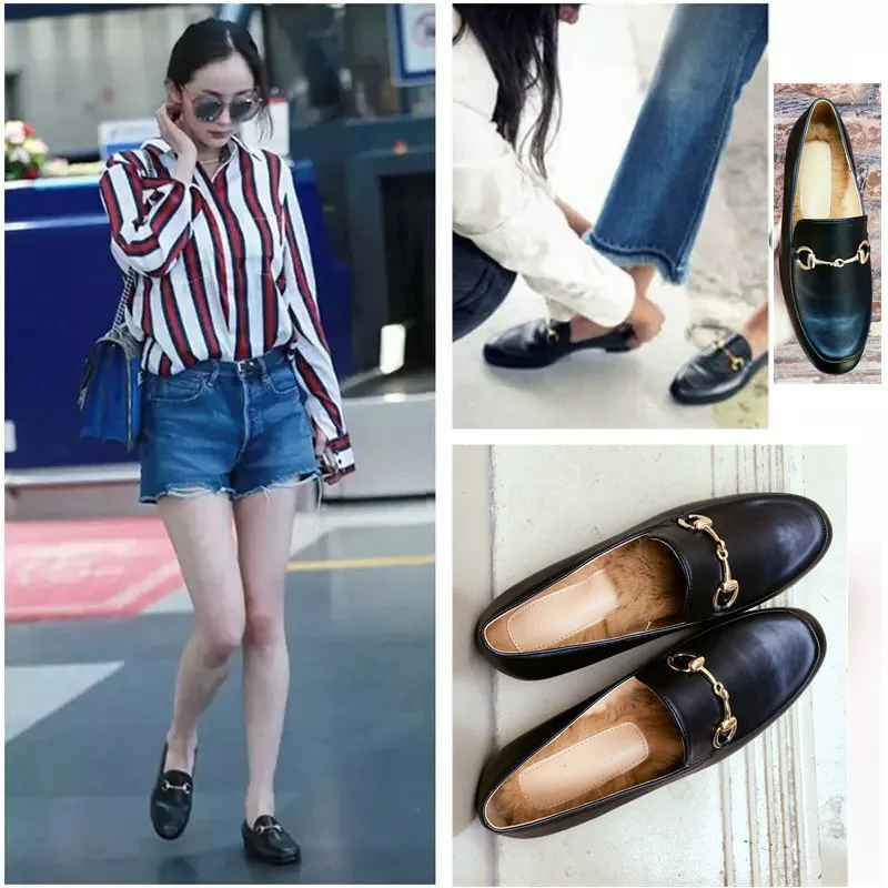 

Special Offer Flat Keel Thin Shoes Loafers British-Style Flat Heel plus Wool Slip-on Loafers WOMEN'S Shoes