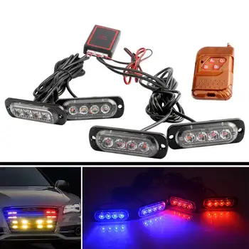 

12 Led Wireless Remote Ambulance Caution Light DC 12V Strobe Warning Light for Car Emergency Light Flashing Fire Engine Lights