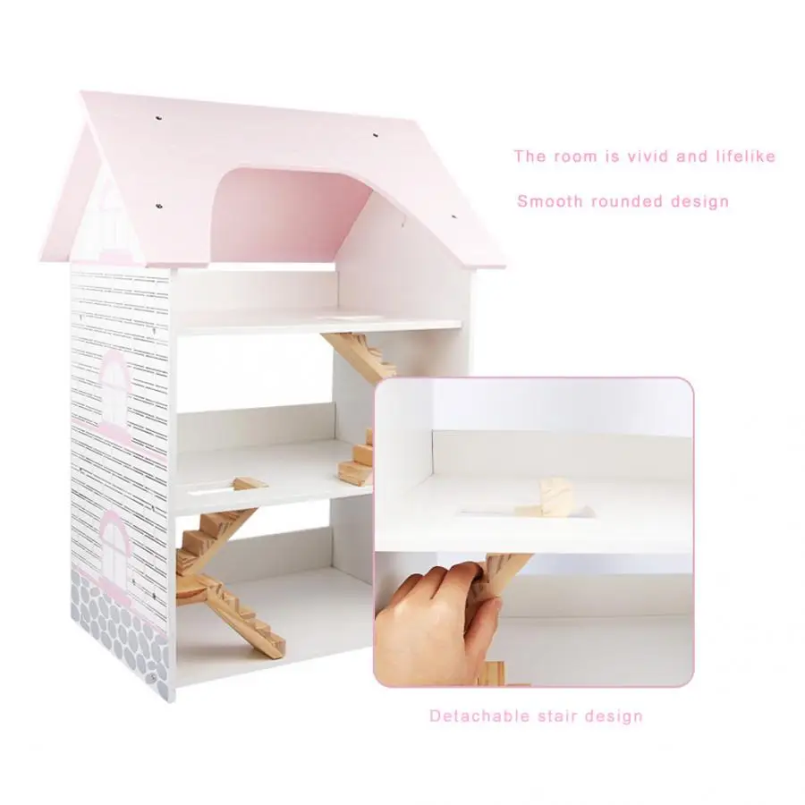 

Hot Wooden DIY Three Layer Doll House Assembly Villa Furniture DIY Miniature Dollhouse Furniture Kit Model Birthday Gift Toy