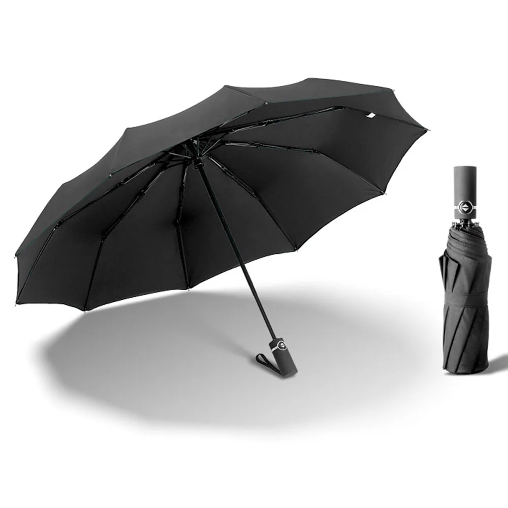 High Quality Fully-automatic Umbrella Men Rain Woman Double Layer 3 Folding Business Gift Umbrella Windproof Sun Umbrellas