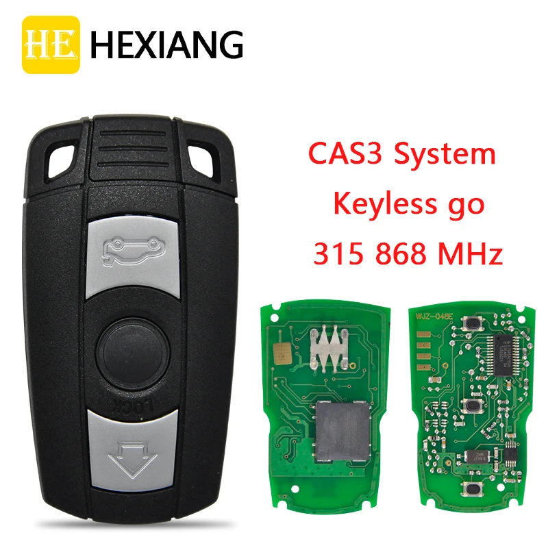 HE Xiang Remote Control Smart Car key For BMW 3 5 Series X5 X6 Z4 E70 CAS3 System ID46 Chip 315MHz 868MHz Keyless Promixity Card