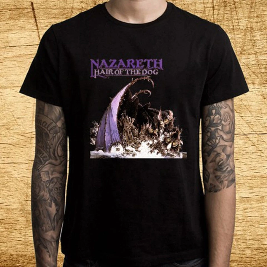 Новая мужская черная футболка с логотипом Nazareth Hair of The Dog размер S-3XL принтом в